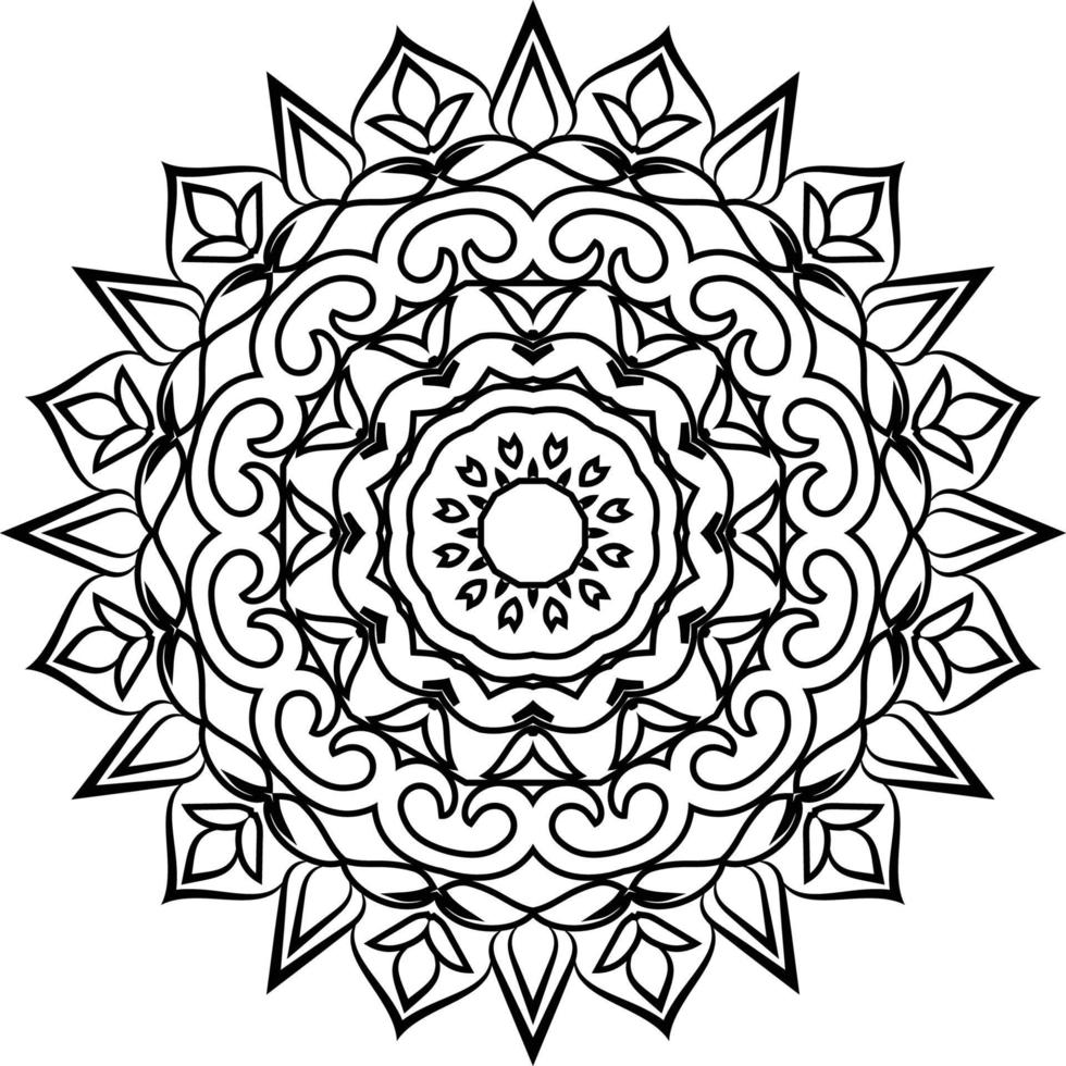 dekorative Mandala-Design-Strichzeichnungen, traditionelle Diwali-Rangoli-Kunst für Powerpoint-Präsentationen. vektor