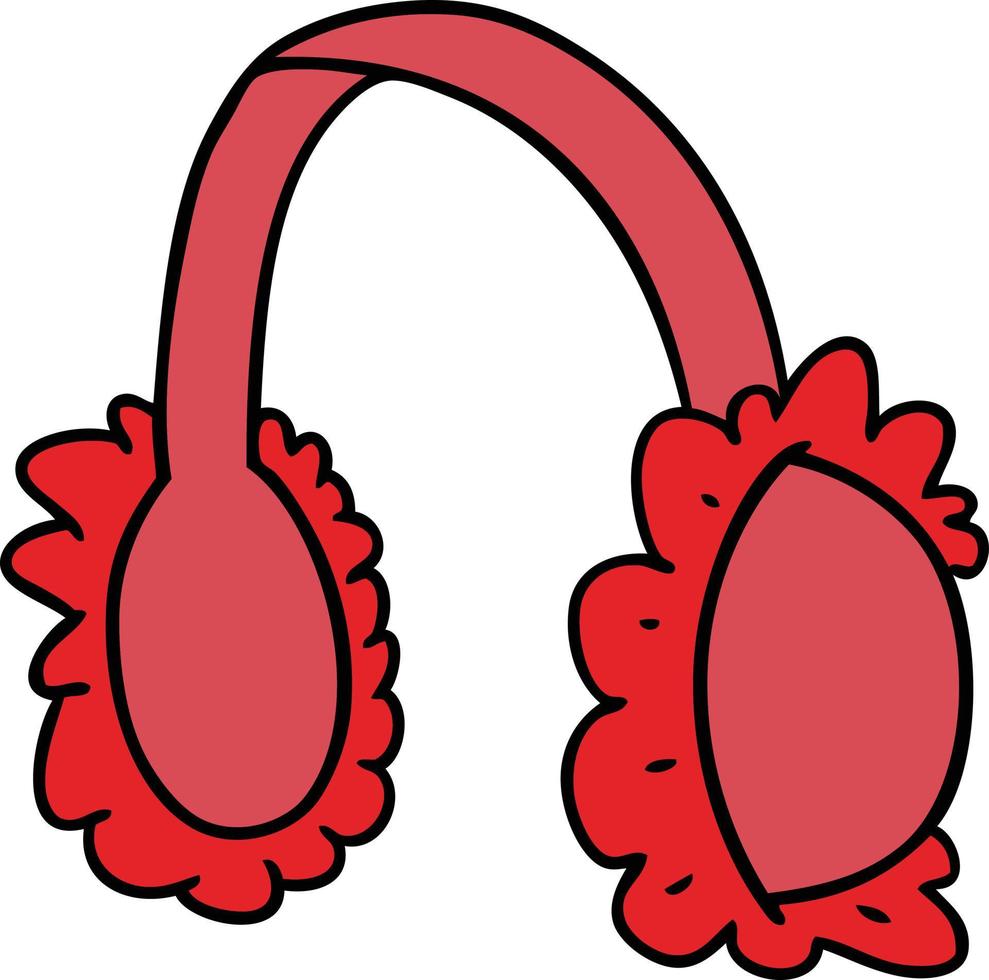 tecknad doodle av rosa hörselkåpsvärmare vektor