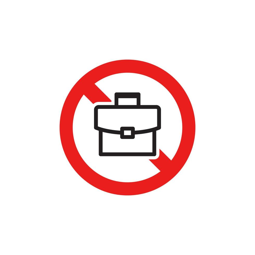Verbot Briefcase-Symbol eps 10 vektor
