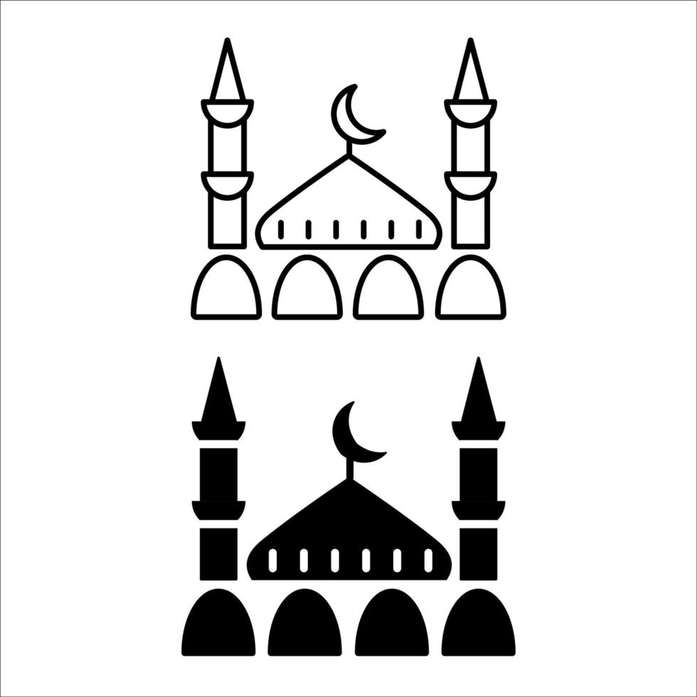 islamische Ikonen. Moschee-Illustration. flacher Vektor. vektor