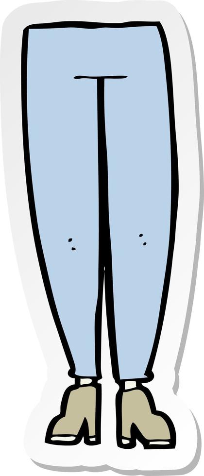 klistermärke av en tecknad kvinnliga ben vektor