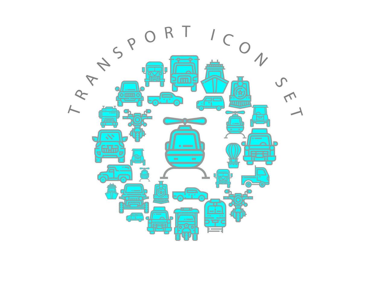 Transport-Icon-Set-Design auf weißem Hintergrund. vektor