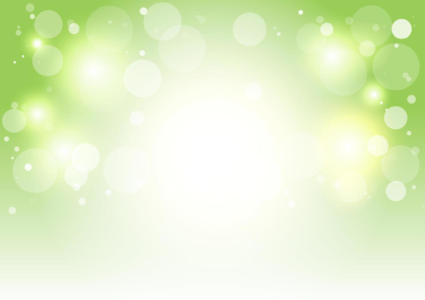 Grüner Hintergrund mit weißem Bokeh für die Umwelt vektor