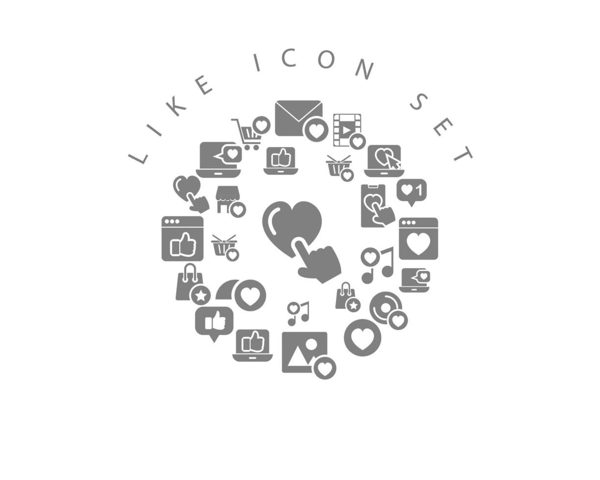 wie Icon-Set-Design auf weißem Hintergrund vektor