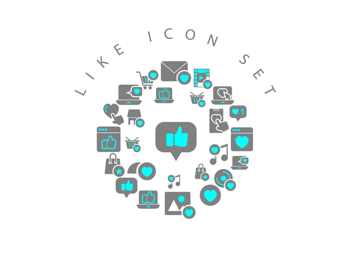 wie Icon-Set-Design auf weißem Hintergrund vektor