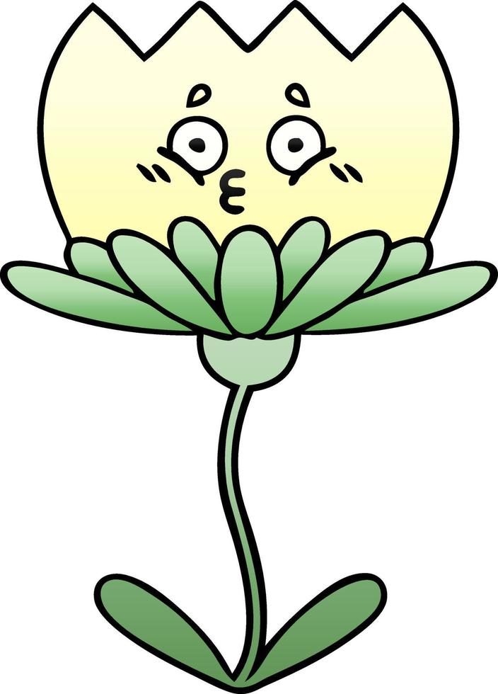 Farbverlauf schattierte Cartoon-Blume vektor