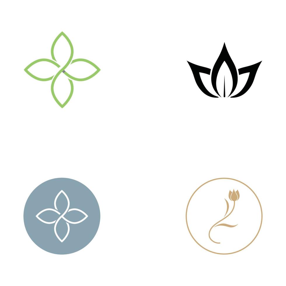 logotyper av blommor, rosor, lotus blommor, och Övrig typer av blommor. förbi använder sig av de design begrepp av en vektor illustration mall.