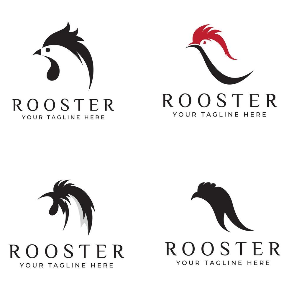 kyckling logotyp, tupp huvud logotyp med fisk kombination. logotyp för företag företag, restaurang eller restaurang eller mat bås. använder sig av penditan enkel vektor illustration.