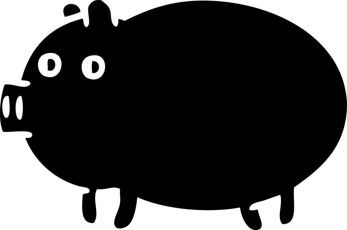 flaches symbol fettes schwein vektor