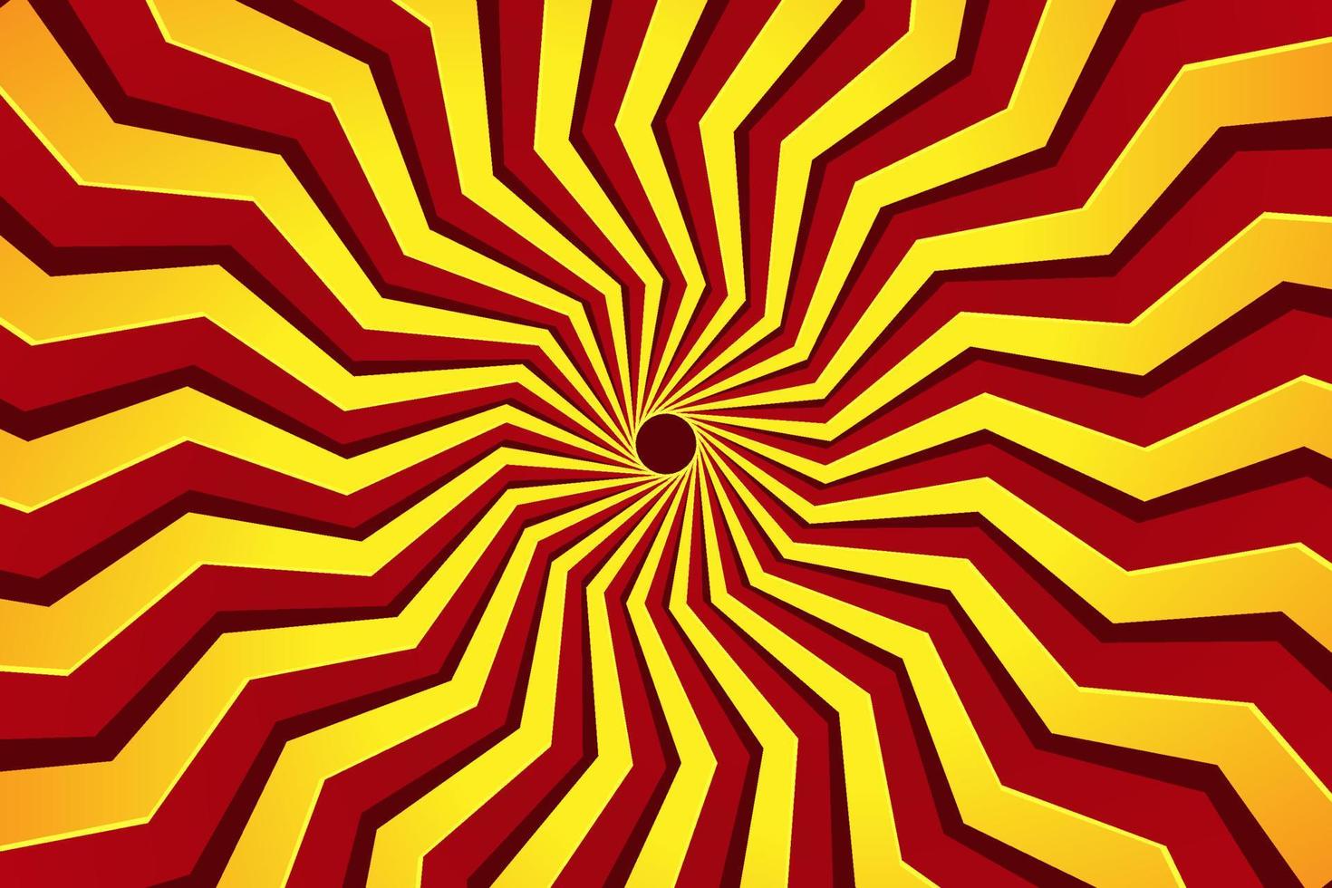 roter und gelber psychedelischer Sunburst-Zusammenfassungshintergrund-Designvektor vektor