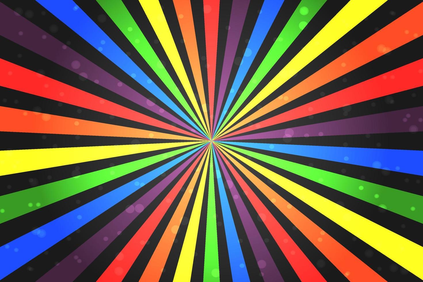 färgrik regnbåge sunburst bokeh abstrakt bakgrund design vektor