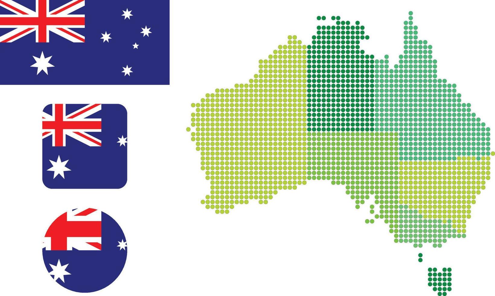 Australien Karta och flagga platt ikon symbol vektor illustration