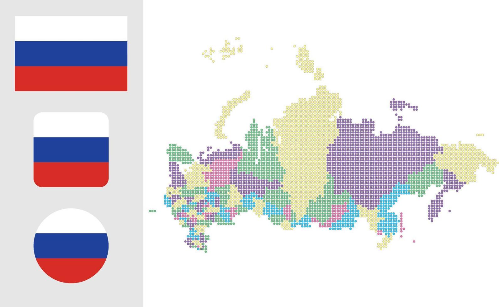 ryssland Karta och flagga platt ikon symbol vektor illustration
