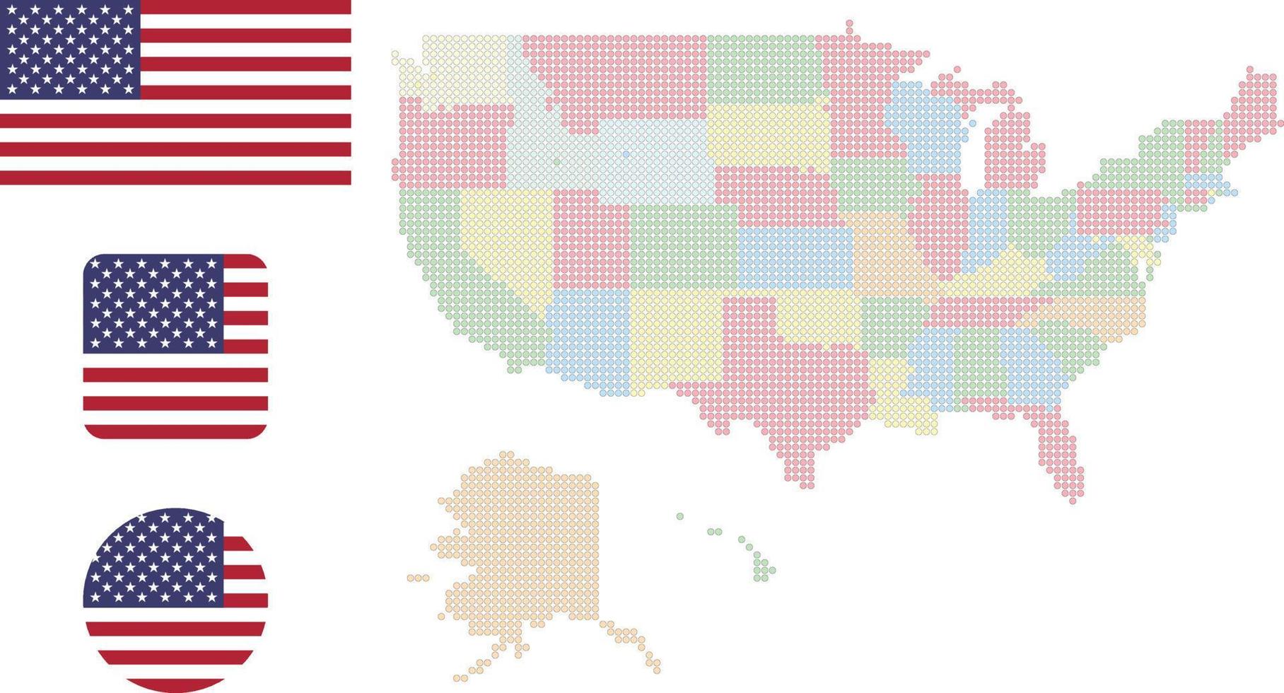 förenad stater Karta och flagga platt ikon symbol vektor illustration