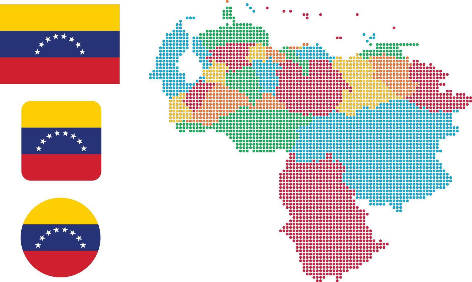 venezuela Karta. och flagga. platt ikon symbol vektor illustration