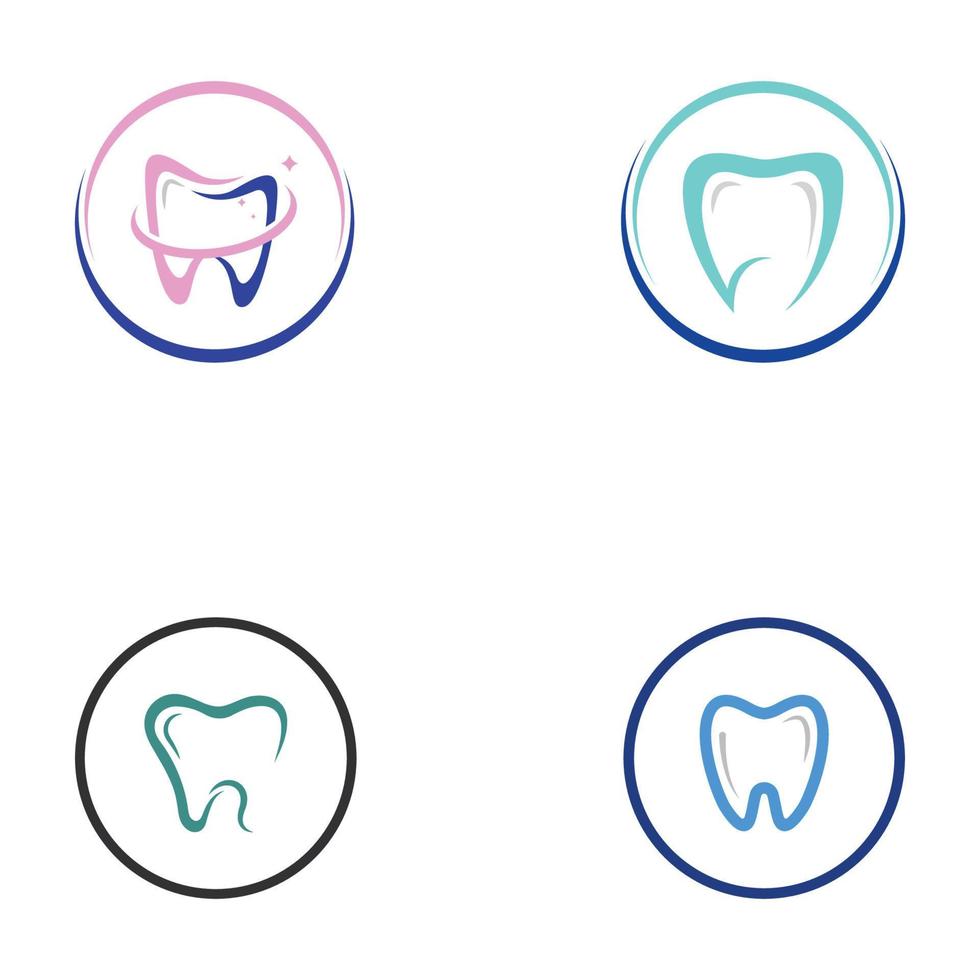 Zahnlogo, Logo für Zahngesundheit und Logo für Zahnpflege. unter Verwendung eines Schablonenillustrationsvektor-Designkonzepts vektor