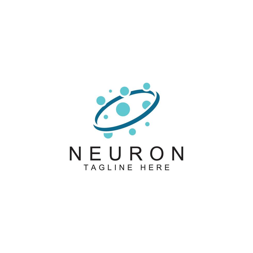 neuronenlogo oder nervenzellenlogo mit konzeptvektorillustrationsschablone. vektor