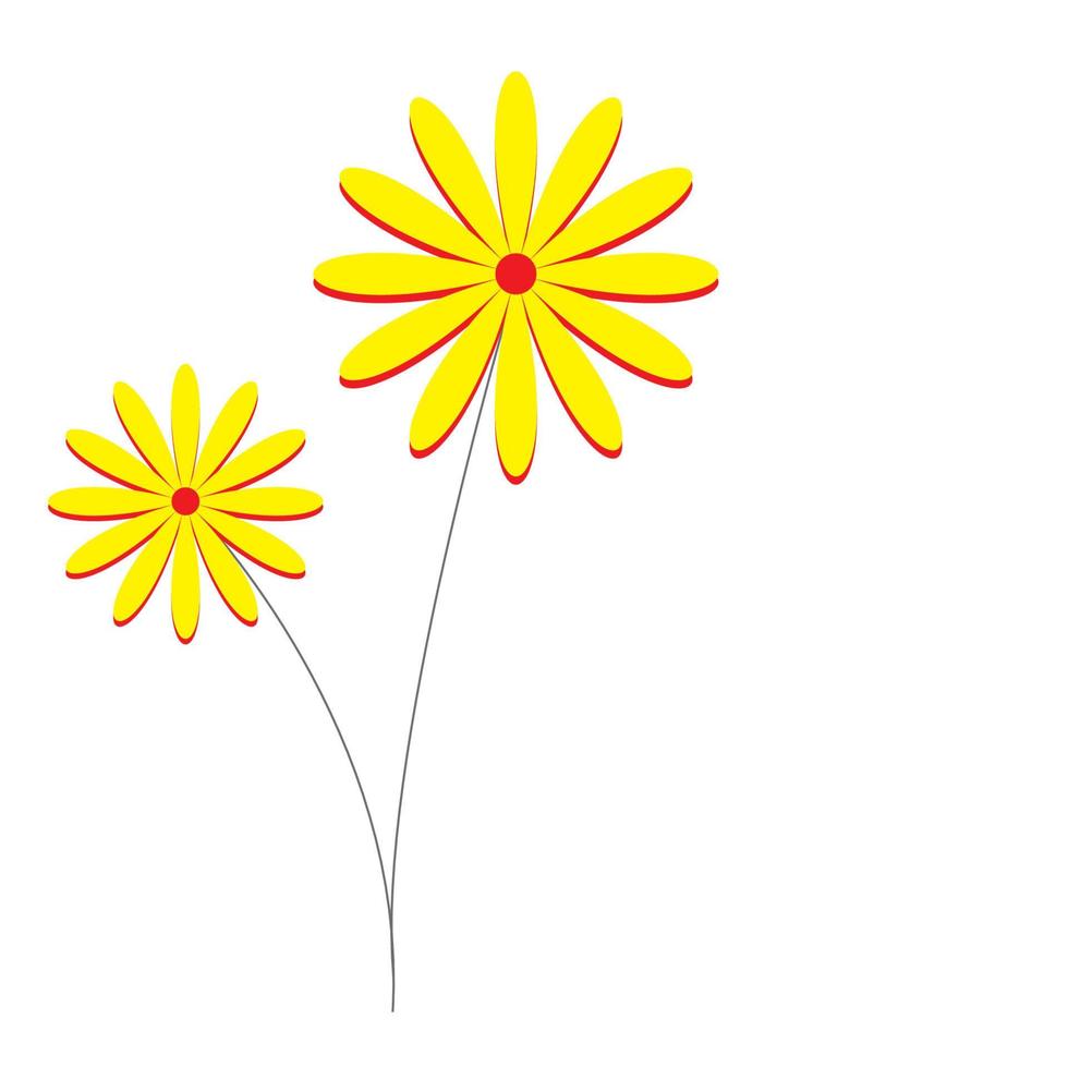 Illustration von zwei schönen gelben Blumen vektor