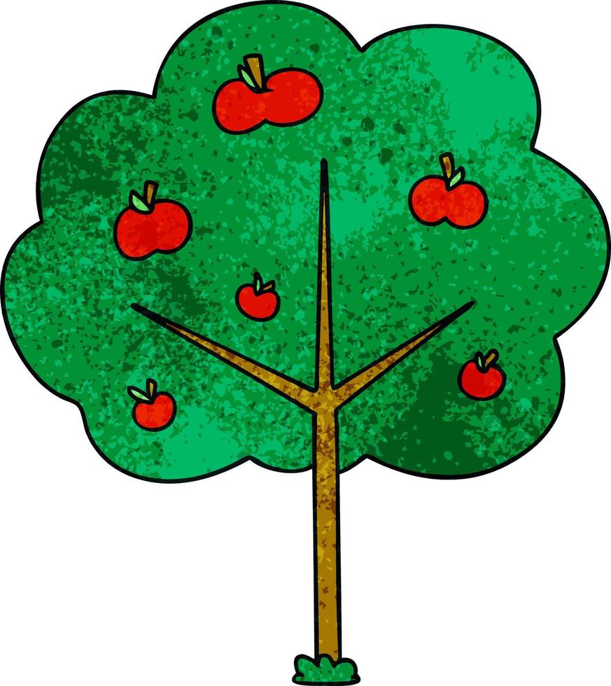 schrulliger handgezeichneter Cartoon-Baum vektor