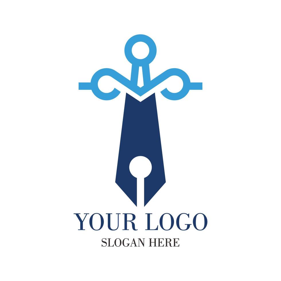 logotypdesign för ett företag i form av ett svärd grundat 2022 vektor