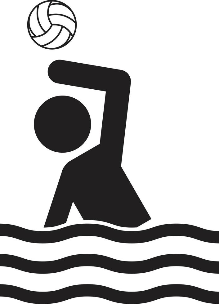 Wasserball-Symbol auf weißem Hintergrund. Logo-Wasserball. flacher Stil. vektor