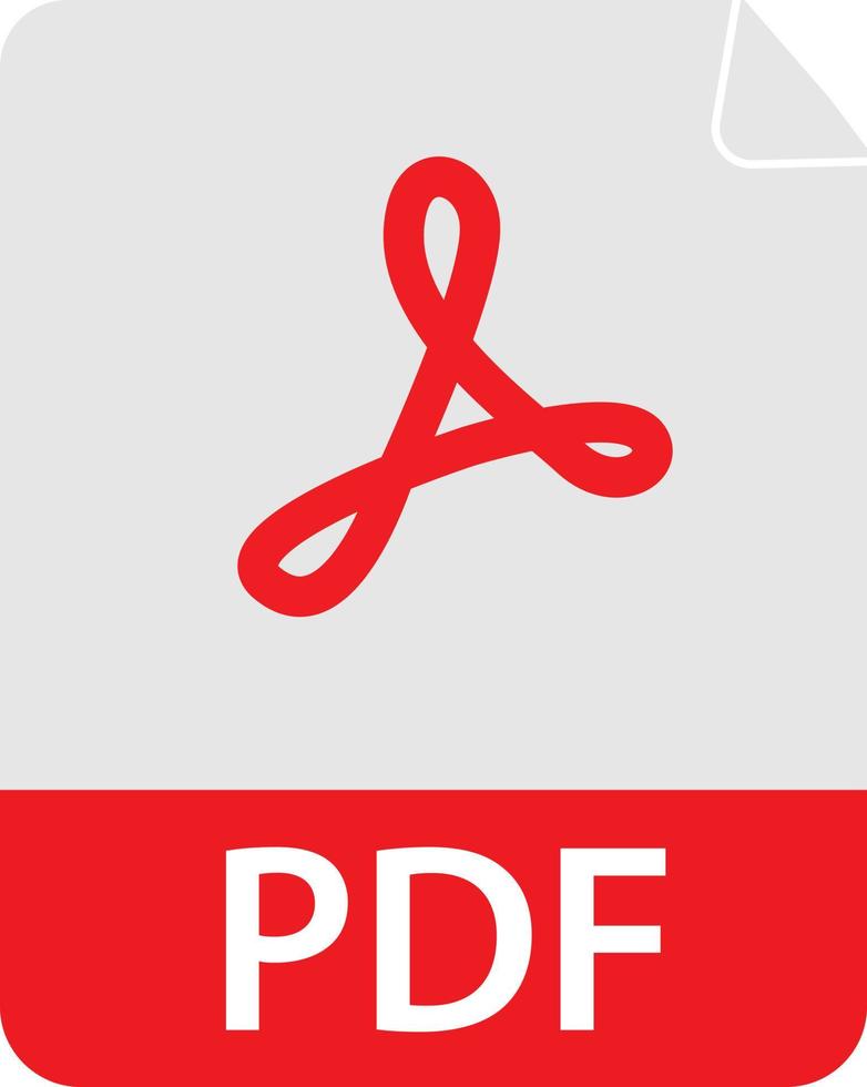 pdf-Symbol auf weißem Hintergrund. datei pdf symbol zeichen. PDF-Format-Symbol. flacher Stil. vektor