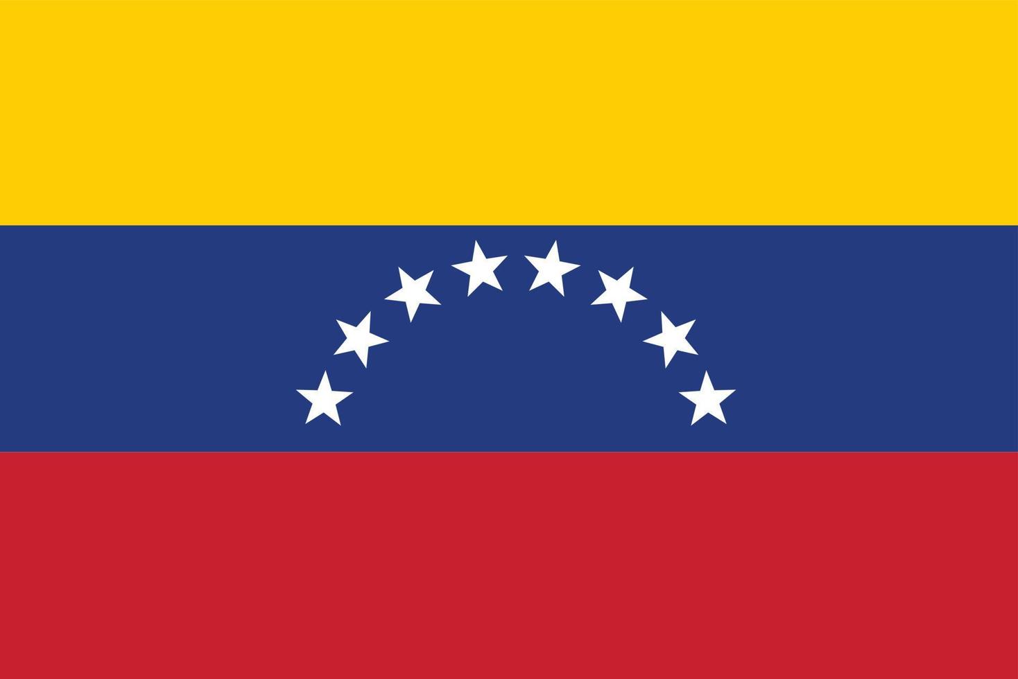 Venezuela Karte Nationalflaggensymbol auf weißem Hintergrund. flacher Stil. vektor