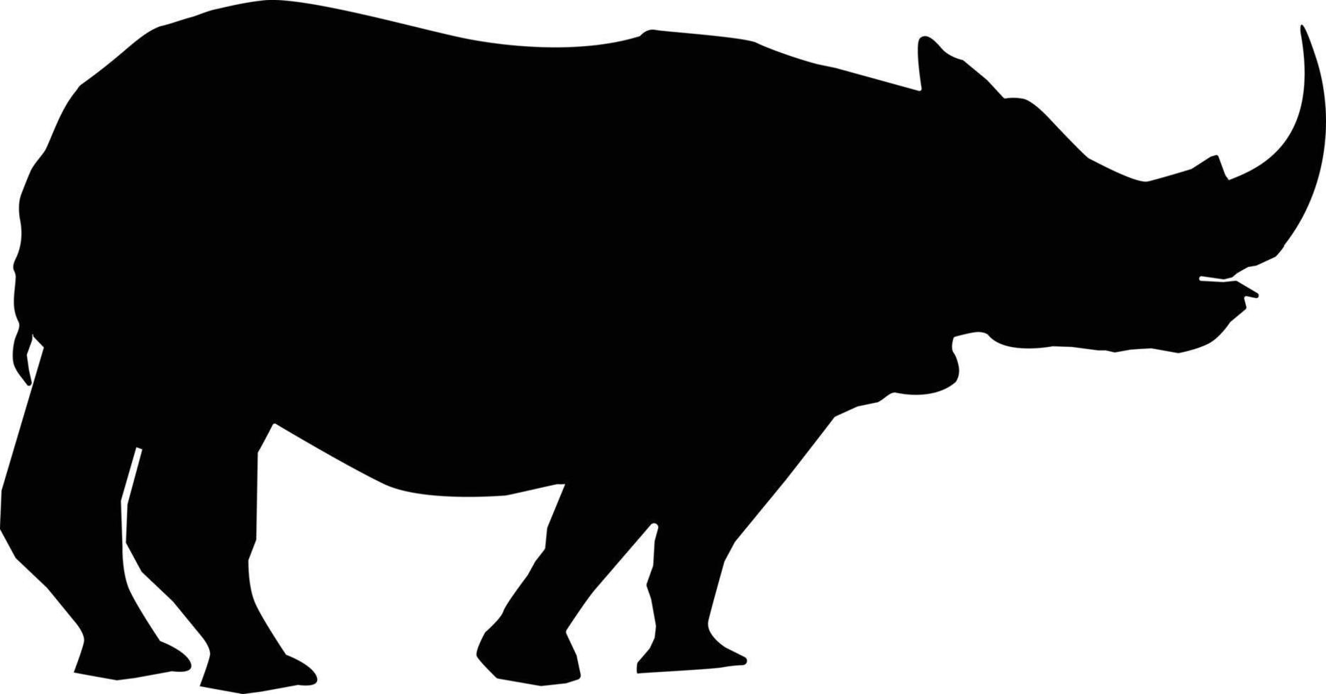 Nashorn-Symbol auf weißem Hintergrund. Nashorn-Silhouette. Nashorn schwarzes Zeichen. flacher Stil. vektor