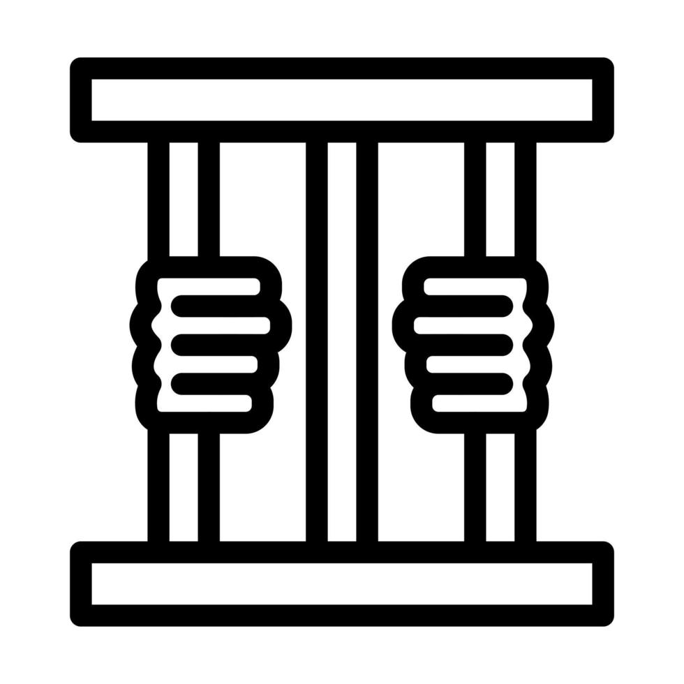 Verbrecher hinter Gittern Icon Design vektor