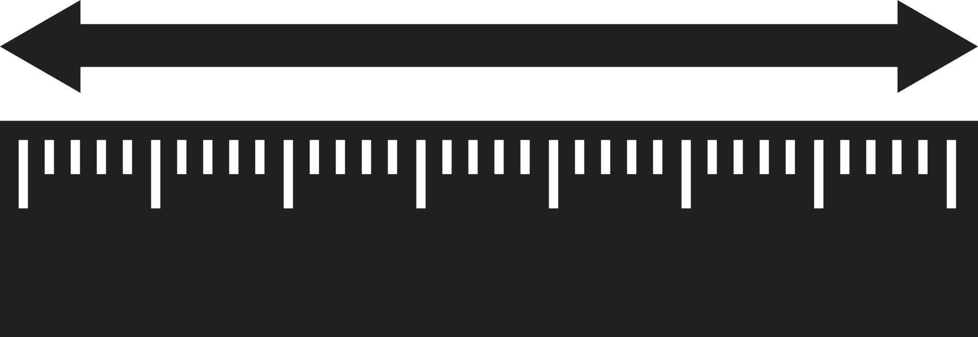 linjal ikon på vit bakgrund. bredd mått tecken. linjal och räta symbol. platt stil. vektor