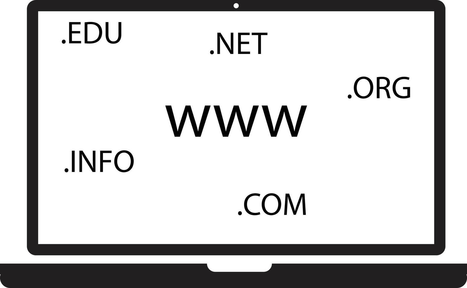 Website-Domain-Symbol. Registrierungszeichen für Domainnamen. Domänensymbol. flacher Stil. vektor