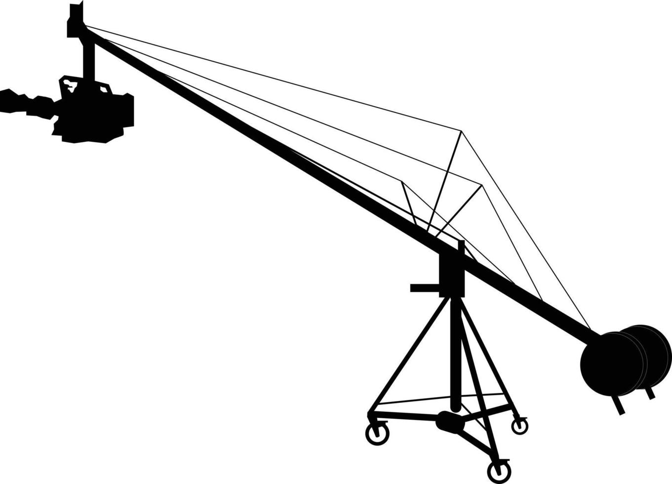 kamera kran ikon på vit bakgrund. Drönare symbol. video film kamera rör på sig kran tecken. mål posta symbol. platt stil. vektor