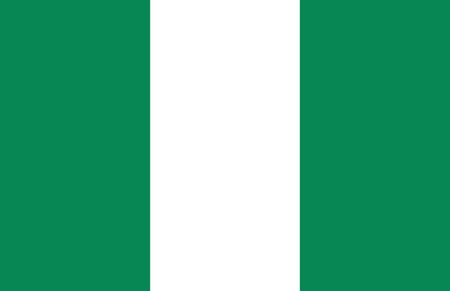 Nigeria-Flagge. nationale Nigeria-Flagge. flacher Stil. vektor