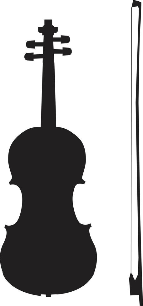 Geigensymbol auf weißem Hintergrund. Musikinstrument-Silhouette. flacher Stil. vektor