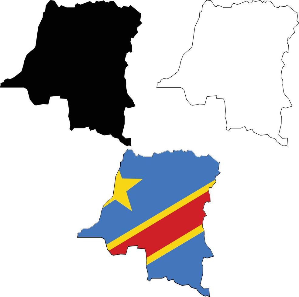 demokratisk republik av de kongo afrika Karta Land på vit bakgrund. demokratisk republik av de kongo flagga Karta. platt stil. vektor