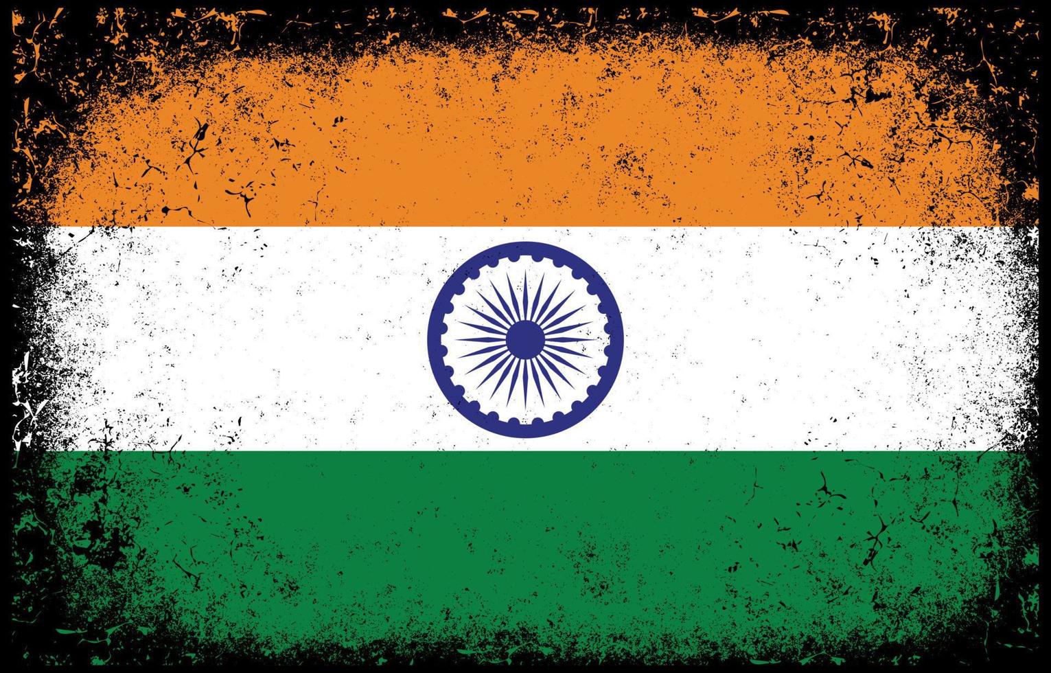 alte schmutzige grunge vintage indische nationalflaggenillustration vektor