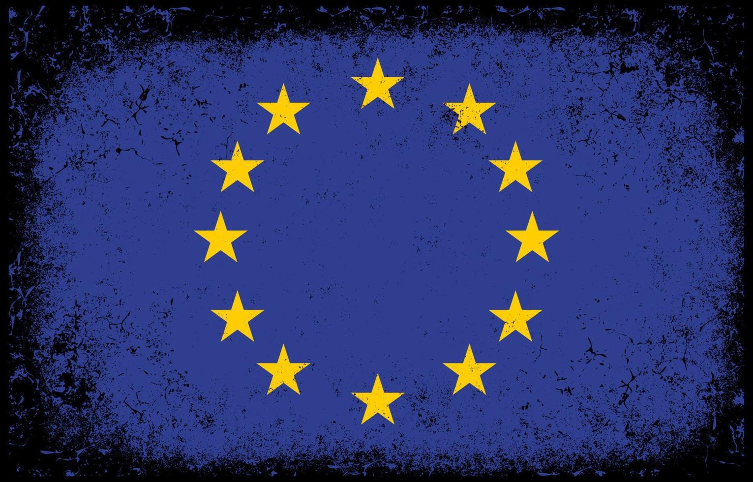 alte schmutzige grunge vintage flaggenillustration der europäischen union vektor