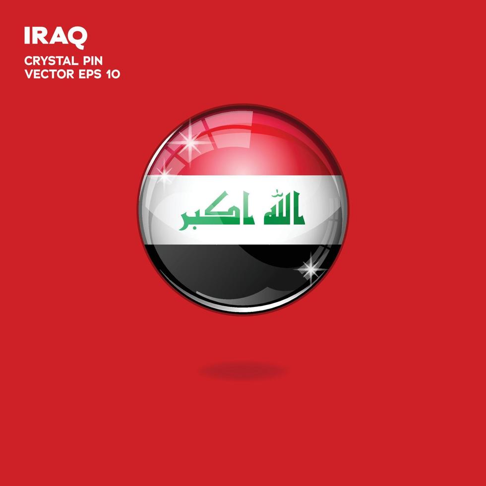 Irak-Flagge 3D-Schaltflächen vektor
