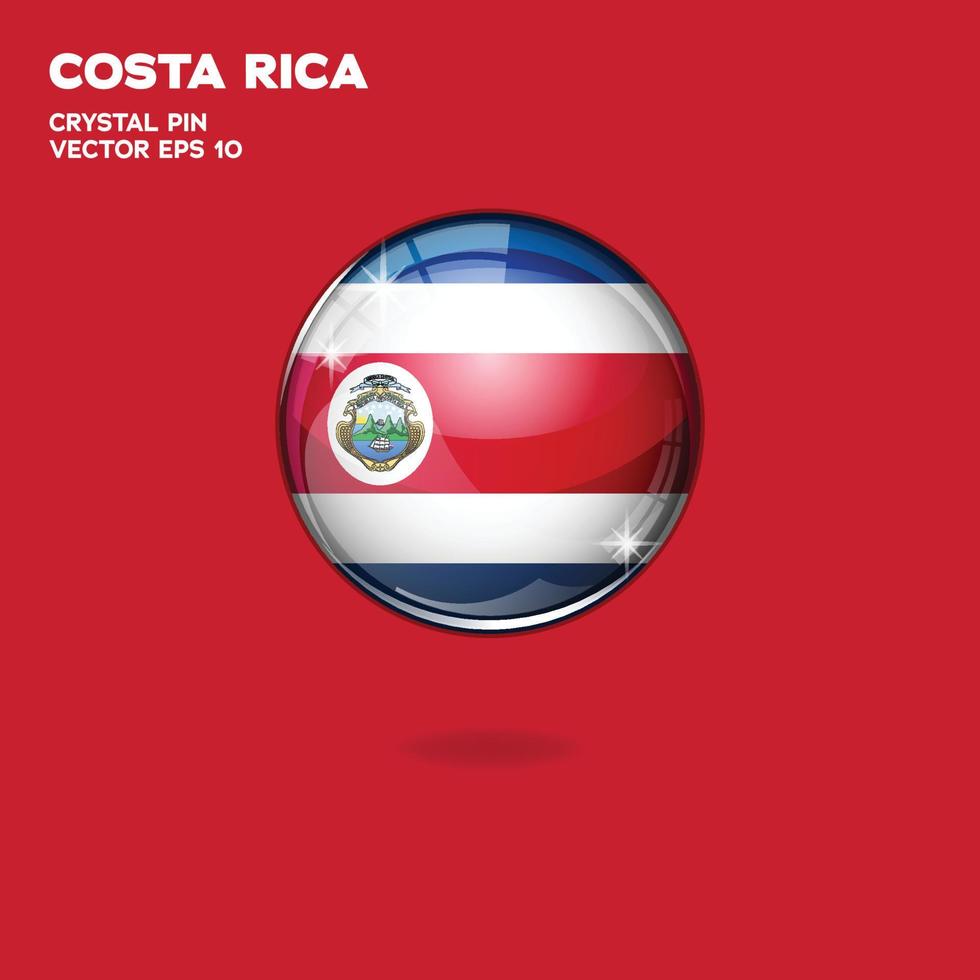 Costa-Rica-Flagge 3D-Schaltflächen vektor