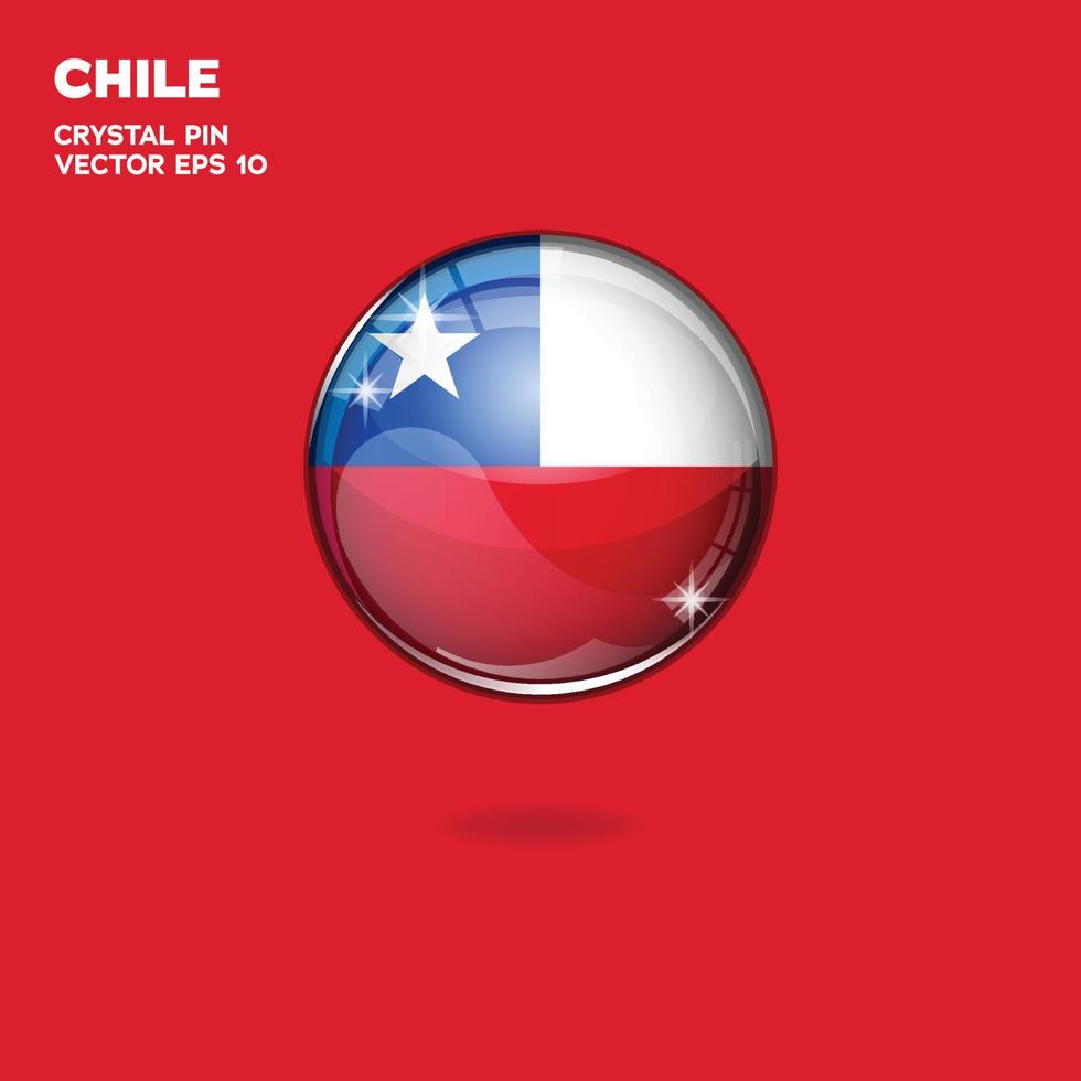 Chile-Flagge 3D-Schaltflächen vektor