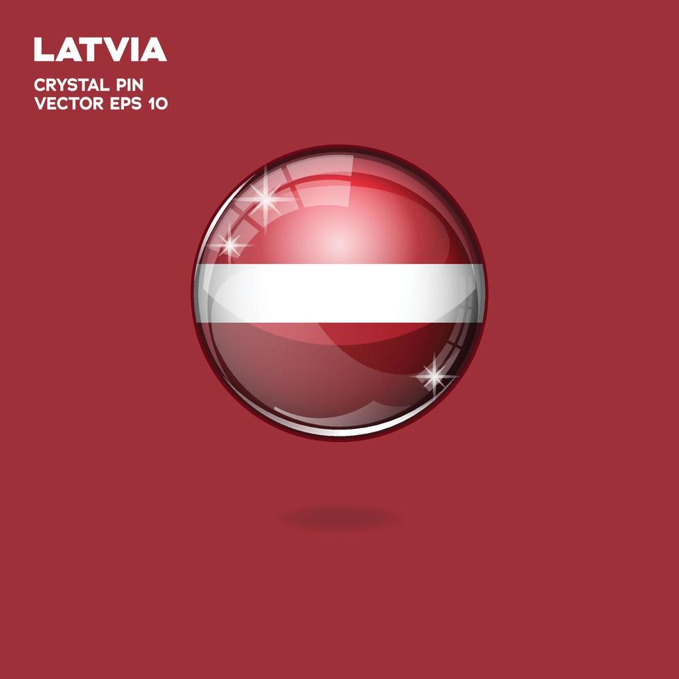 lettland flagga 3d knappar vektor