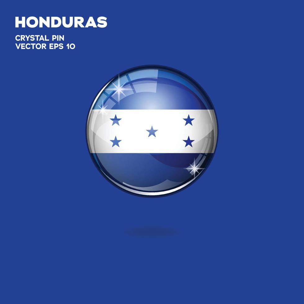 honduras flagga 3d knappar vektor