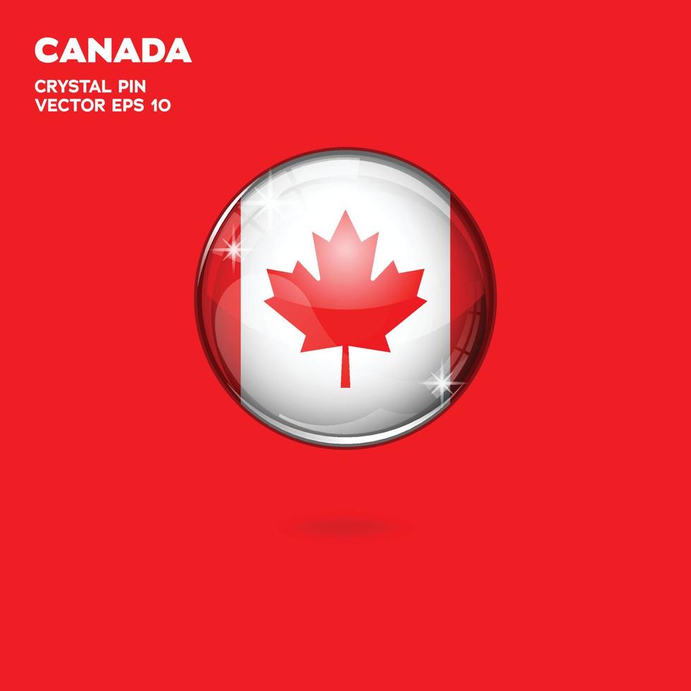 kanada flagga 3d knappar vektor