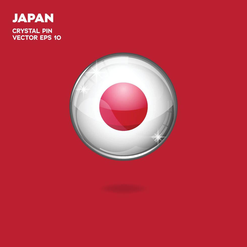 japanische Flagge 3D-Schaltflächen vektor