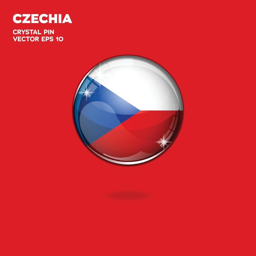 Tschechische Flagge 3D-Schaltflächen vektor