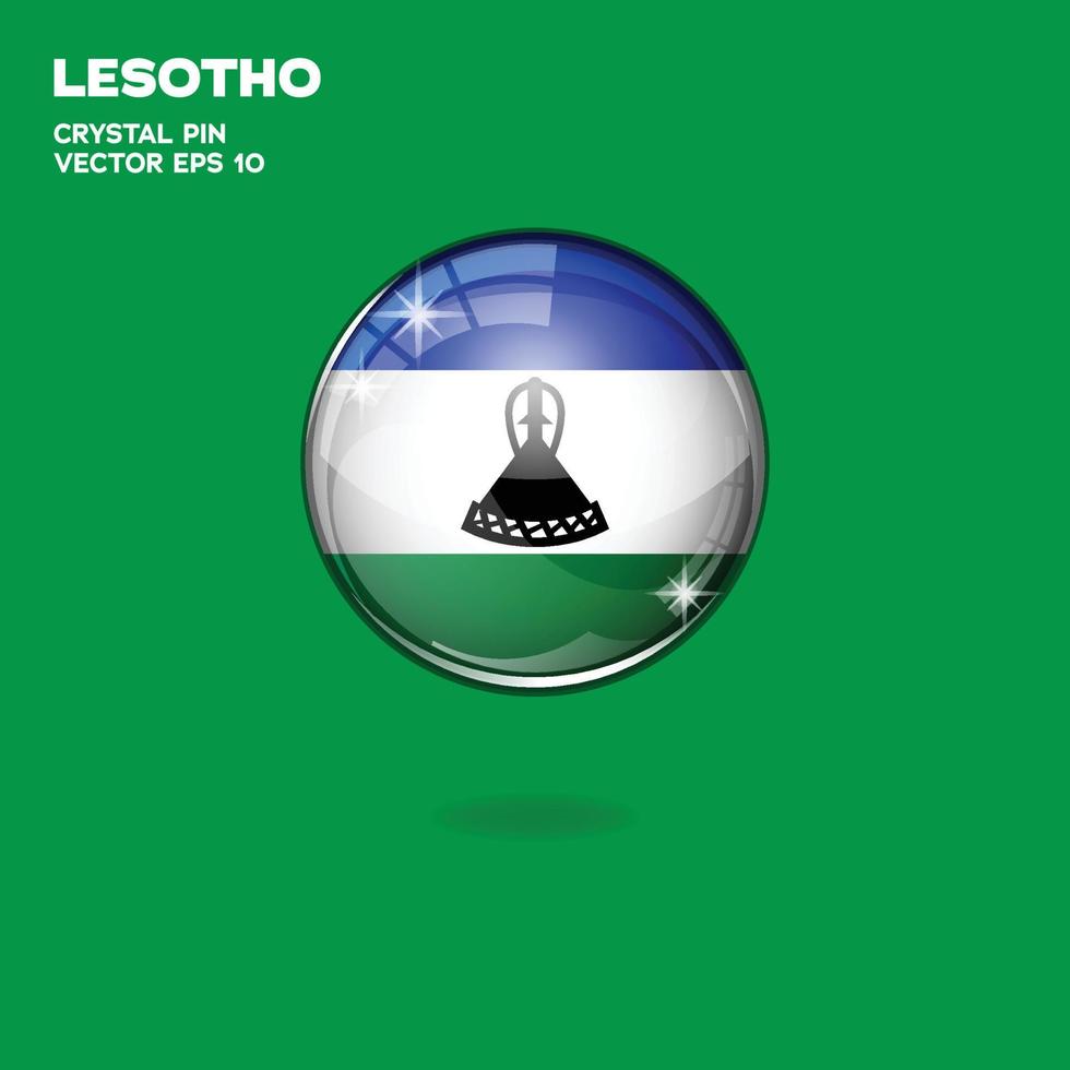 Lesotho-Flagge 3D-Schaltflächen vektor