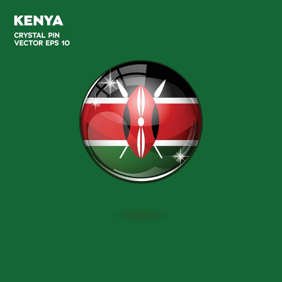 kenya flagga 3d knappar vektor