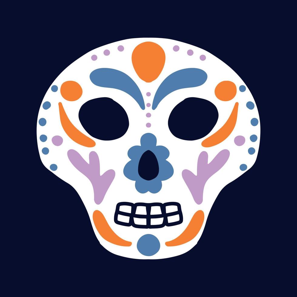 dia de muertos. der Tag der Toten. Schädel mit Ornamenten für den Tag der Toten. Vektor-Illustration. vektor