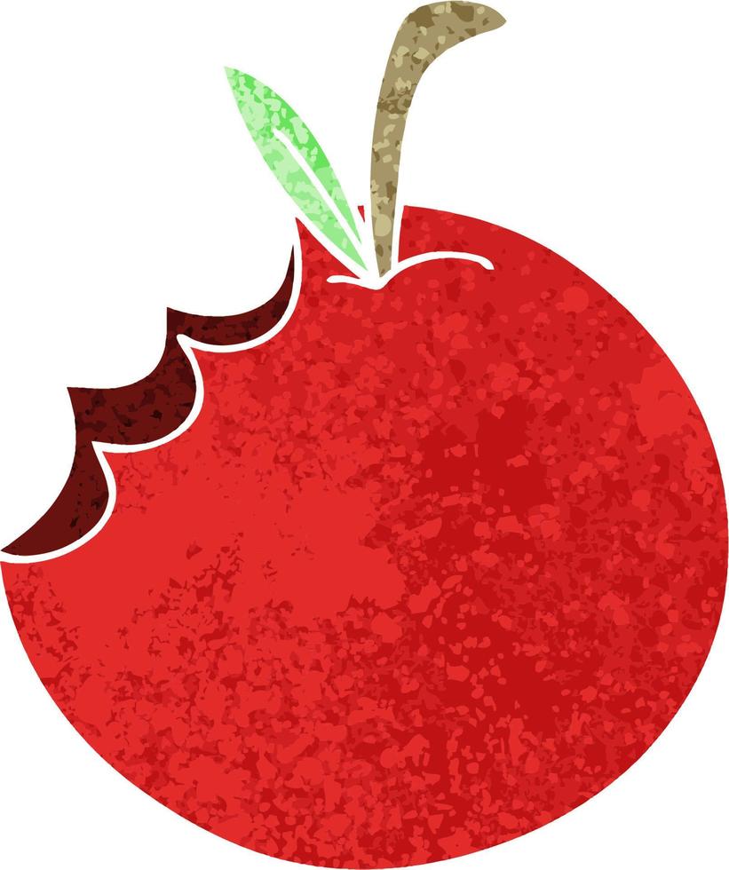 knäppa retro illustration stil tecknat äpple vektor