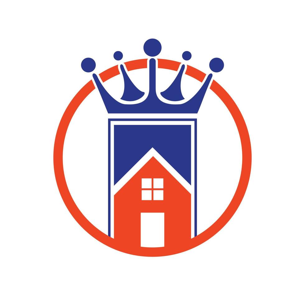 Home-König-Vektor-Logo-Design. vektor